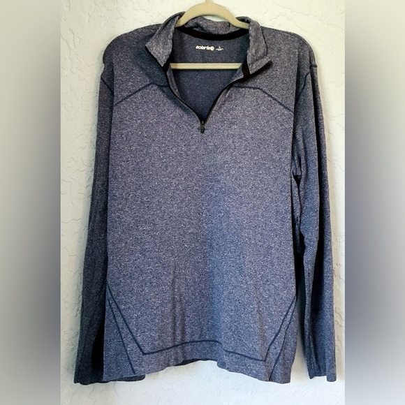 Solaris Men's Royal Blue & White 1/4 Zip Up Lightweight Performance Top - Picture 1 of 8